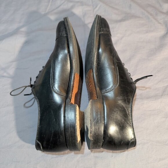 Brooks Brothers Black Leather Cap Toe Derby Oxford Dress Shoes Men Size 8.5